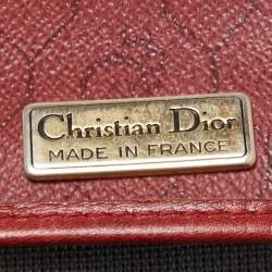Pre Owned Dior Red Coated Honeycomb Canvas and Leather Crossbody Bag