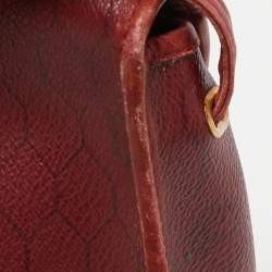 Pre Owned Dior Red Coated Honeycomb Canvas and Leather Crossbody Bag