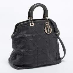 Pre Owned Dior Grey Cannage Leather Granville Tote