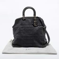 Pre Owned Dior Grey Cannage Leather Granville Tote