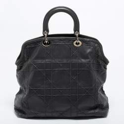 Pre Owned Dior Grey Cannage Leather Granville Tote