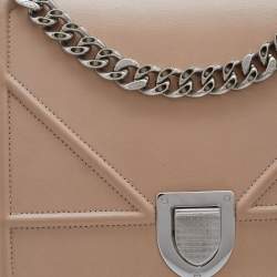 Pre Owned Dior Beige Leather Medium Diorama Shoulder Bag