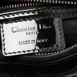 Pre Owned Dior Black Patent Leather Medium Lady Dior Tote