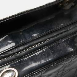 Pre Owned Dior Black Patent Leather Medium Lady Dior Tote