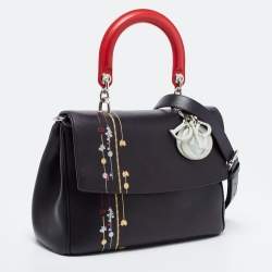 Pre Owned Dior Black Leather Be Dior Shoulder Bag