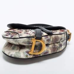 Pre Owned Dior Multicolor Leather and Beads Mini Saddle Bag