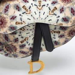 Pre Owned Dior Multicolor Leather and Beads Mini Saddle Bag