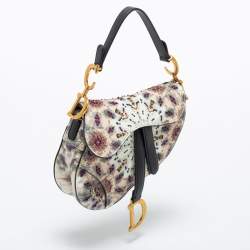 Pre Owned Dior Multicolor Leather and Beads Mini Saddle Bag
