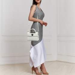 Dior White Leather Mini Diorever Tote