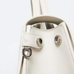 Dior White Leather Mini Diorever Tote