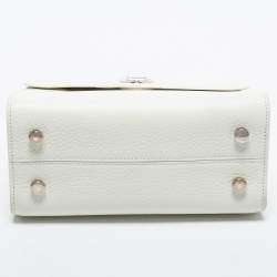 Dior White Leather Mini Diorever Tote