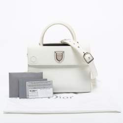 Dior White Leather Mini Diorever Tote