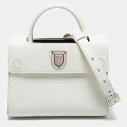 Dior White Leather Mini Diorever Tote
