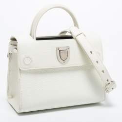 Dior White Leather Mini Diorever Tote
