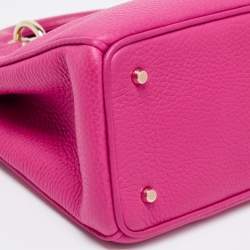 Pre Owned Dior Pink Grained Leather Mini Diorissimo Tote