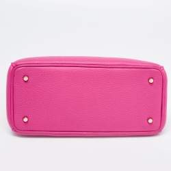 Pre Owned Dior Pink Grained Leather Mini Diorissimo Tote