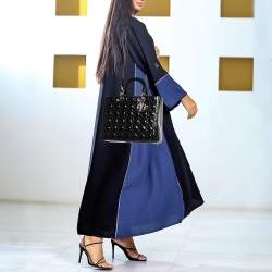 Pre Owned Dior Black Cannage Patent Leather Large Lady Dior Tote