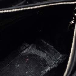 Pre Owned Dior Black Cannage Patent Leather Large Lady Dior Tote