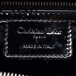 Pre Owned Dior Black Cannage Patent Leather Large Lady Dior Tote