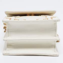 Pre Owned Dior White Studded Leather Diorama Crossbody Bag