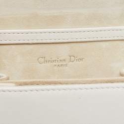 Pre Owned Dior White Studded Leather Diorama Crossbody Bag