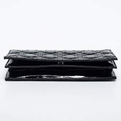 Pre Owned Dior Black Cannage Patent Leather Lady Dior Chain Clutch