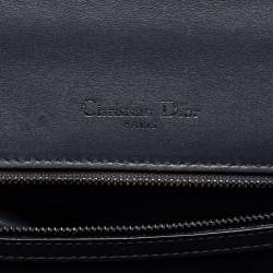 Pre Owned Dior Grey Patent Leather Medium Diorama Shoulder Bag