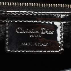 Pre Owned Dior Black Cannage Patent Leather Large Lady Dior Tote
