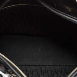 Pre Owned Dior Black Cannage Patent Leather Large Lady Dior Tote