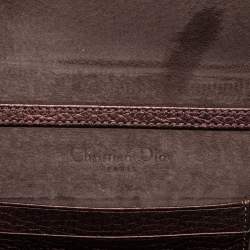 Pre Owned Dior Bronze Leather Diorama Top Handle Bag