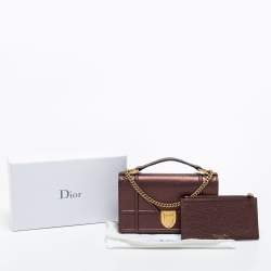 Pre Owned Dior Bronze Leather Diorama Top Handle Bag