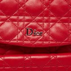 Pre Owned Dior Red Cannage Quilted Leather Small Stardust Backpack