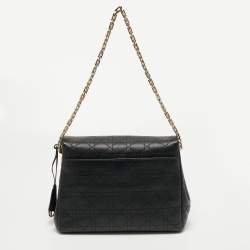 Pre Owned Dior Black Cannage Leather Large Diorling Shoulder Bag