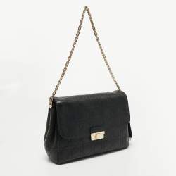 Pre Owned Dior Black Cannage Leather Large Diorling Shoulder Bag