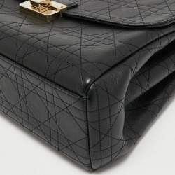 Pre Owned Dior Black Cannage Leather Large Diorling Shoulder Bag