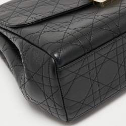 Pre Owned Dior Black Cannage Leather Large Diorling Shoulder Bag