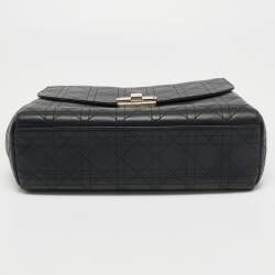 Pre Owned Dior Black Cannage Leather Large Diorling Shoulder Bag