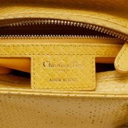 Dior Yellow Python Medium Lady Dior Tote