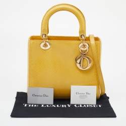 Dior Yellow Python Medium Lady Dior Tote