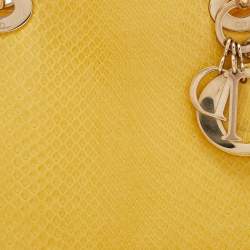 Dior Yellow Python Medium Lady Dior Tote