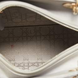 Pre Owned Dior Grey Cannage Leather Medium Lady Dior Tote