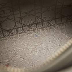 Pre Owned Dior Grey Cannage Leather Medium Lady Dior Tote