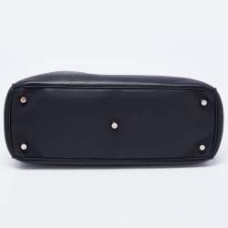 Pre Owned Dior Black Leather Medium Diorissimo Shopper Tote
