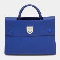 Pre Owned Dior Blue Leather Medium Diorever Tote