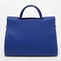 Pre Owned Dior Blue Leather Medium Diorever Tote