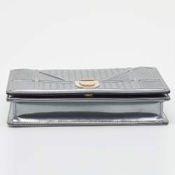 Dior Silver Micro Cannage Leather Diorama Wallet On Chain
