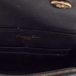 Dior Silver Micro Cannage Leather Diorama Wallet On Chain