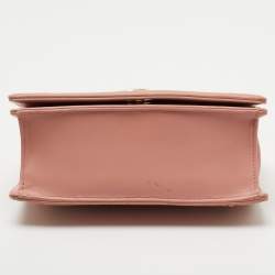 Pre Owned Dior Pink Studded Leather Small Diorama Shoulder Bag