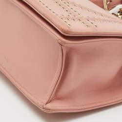 Pre Owned Dior Pink Studded Leather Small Diorama Shoulder Bag