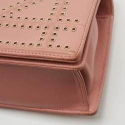 Pre Owned Dior Pink Studded Leather Small Diorama Shoulder Bag